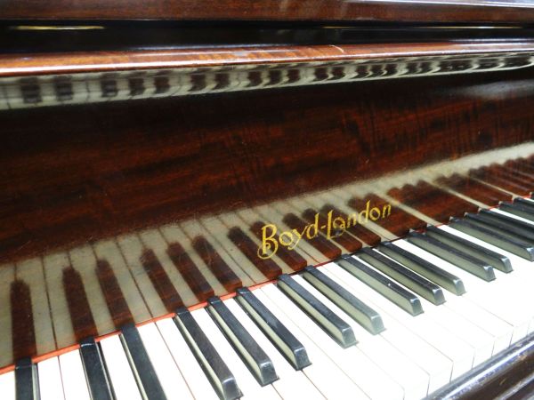A BABY GRAND PIANO BY BOYD, LONDON in mahogany, 136cms deep - Image 3 of 4
