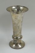 A SILVER TRUMPET VASE, Birmingham 1920, 19cms high (heavily weighted)