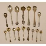 SIXTEEN VARIOUS ENGLISH SILVER SPOONS, 3.3ozs