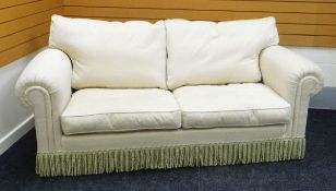 A MODERN TWO SEATER DURESTA SOFA in cream upholstery