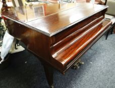 A BABY GRAND PIANO BY BOYD, LONDON in mahogany, 136cms deep