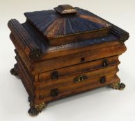 A GEORGE III TRAVELLING-SET WITH 'AS WE FOUND IT' CONTENTS the serpentine shaped box with two