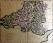 C SMITH antique coloured maps, a pair - the Principality of Wales divided into two counties, 1804,