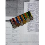 MEDALS - A WWI MILITARY MEDAL GROUP to include a 1939-45 Defence medal and a GV Territorial Force