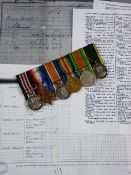 MEDALS - A WWI MILITARY MEDAL GROUP to include a 1939-45 Defence medal and a GV Territorial Force