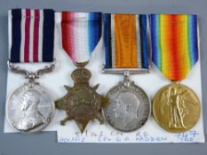 MEDALS - A WWI MILITARY MEDAL GROUP OF FOUR, MM to 4063312 Cpl. G.A. Hadden 51/D.S.COY.R.E., 1914-15