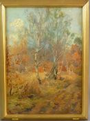 JULIUS OLSSON oil on canvas - treescape, signed and dated 1930, 41 x 29 cms