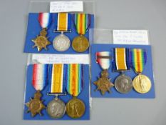 MEDALS - THREE FIRST WORLD WAR STAR TRIOS to include an August - November Star with bar awarded to