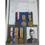 MEDALS - A 1914 STAR AND BAR TRIO to 6858 Pte Albert Wickes, First Battalion Royal Scots