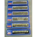 MODEL RAILWAY - Jouef 00 gauge coaches, 5301 x 3, 5302 x 2 and 5300 restaurant car, boxed, unused