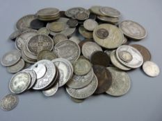 A PARCEL OF MIXED MAINLY BRITISH SILVER COINAGE, 22 ozs