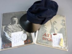 GERMAN HITLER YOUTH MEMORABILIA to include an unused cap, two 'Jung Schaft' magazines, an