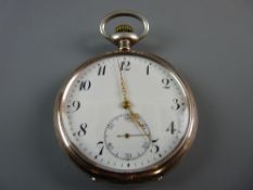 A ZENITH SWISS MADE SILVER CASED GENT'S POCKET WATCH, the white enamel dial set with Arabic numerals