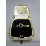 AN EIGHTEEN CARAT GOLD DIAMOND SOLITAIRE DRESS RING with brilliant cut claw set diamond, visual