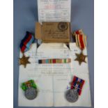 MEDALS - A WWII FOUR MEDAL GROUP with MID to include 1939-1945 Star, Africa Star, 1939-45 Defence