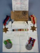 MEDALS - A WWII FOUR MEDAL GROUP with MID to include 1939-1945 Star, Africa Star, 1939-45 Defence