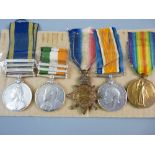 MEDALS - A QUEEN'S AND KING'S SOUTH AFRICA WITH WWI TRIO GROUP awarded to 1516 Pte. L. Turner,