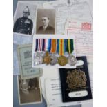 MEDALS - MILITARY MEDAL WWI, STAR TRIO AND TERRITORIAL FORCE EFFICIENCY MEDAL GROUP, MM (55198 SPR-