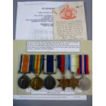 MEDALS - WORLD WAR I AND II GROUP OF SIX to include a 1914-18 Service to 205736 Dvr. J. Grey.R.A., a