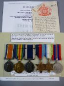 MEDALS - WORLD WAR I AND II GROUP OF SIX to include a 1914-18 Service to 205736 Dvr. J. Grey.R.A., a
