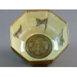 A WEDGWOOD OCTAGONAL BUTTERFLY LUSTRE FRUIT BOWL by Daisy Makig Jones, nos. to the base Z4830, the