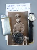 PHOTOGRAPH AND PERSONAL EFFECTS TO HAUPTMANN GUNTHER LUTZOW to include a WWII wound badge, a