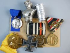 MEDALS - A GERMAN WWI PAIR WITH OTHERS, 1914 Iron Cross second class, a 14-18 Honour Cross with