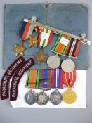 MEDALS - WWII UN-NAMED PARATROOPER GROUP OF FIVE, 1939-45 Star trio with Defence and War medals, a