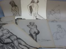 A LARGE PORTFOLIO OF UNFRAMED ARTIST SKETCHES, many of the female form from the early 70s,