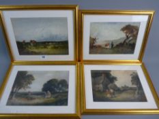 WILSON CARR (pseudonym for Paul H Ellis) group of four watercolour studies - depicting various rural