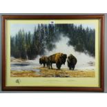 DAVID SHEPHERD OBE limited edition (985/1500) print - titled 'The Hot Springs of Yellowstone',