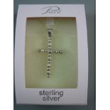 A 925 STERLING SILVER NECK CHAIN with crucifix pendant, 49 grms