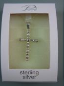 A 925 STERLING SILVER NECK CHAIN with crucifix pendant, 49 grms