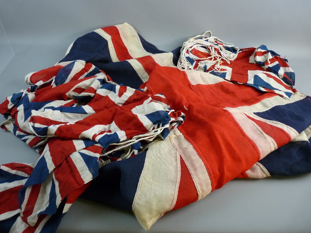 A VINTAGE UNION JACK FLAG and a quantity of similar bunting, 175 x 90 cms approximately the flag