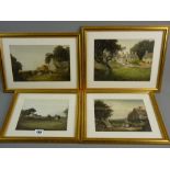 WILSON CARR (pseudonym for Paul H Ellis) group of four watercolour studies - rural cottage scenes