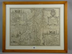 JOHN SPEED 1610 uncoloured map of Caernarfon both Shire and Shire Town with insets of Caernarfon and