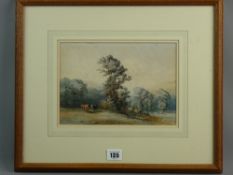 THOMAS BAKER (of Leamington) watercolour - woodland setting with cattle grazing, signed and dated