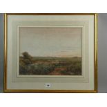 F J KERR watercolour - heathland scene with sheep, signed and dated 1919, 33 x 43 cms