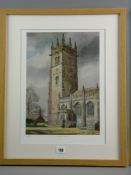 C F TUNNICLIFFE coloured limited edition (4/295) print - Gawsworth Church, 29 x 36 cms