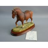 BORDER FINE ARTS SCULPTURE 'SUFFOLK STALLION' limited edition (836/950), sculpted by Anne Wall,