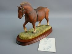 BORDER FINE ARTS SCULPTURE 'SUFFOLK STALLION' limited edition (836/950), sculpted by Anne Wall,