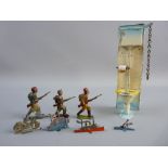 TINPLATE TOYS to include an overhead cistern flush toilet, 17.5 cms high, possibly French