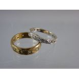 TWO NINE CARAT GOLD ETERNITY STYLE RINGS, 5.5 grms