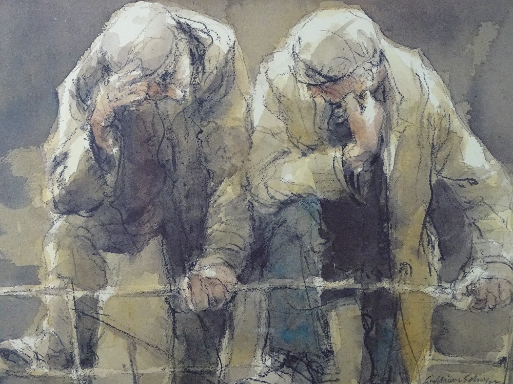 WILLIAM SELWYN a pair of coloured limited edition prints - (113/500) two fisherman hauling in nets - Image 2 of 2