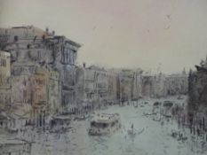 WILLIAM SELWYN watercolour - Venice with numerous boats etc, signed, 40 x 19 cms (in a gallery