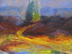 WIL ROWLANDS acrylic on board - misty Anglesey mill, signed with initials and dated 1998, 17 x