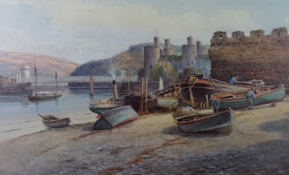 WARREN WILLIAMS ARCA coloured limited edition (50/850) print - the Old Boatyard, near Conwy Quay