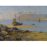 WARREN WILLIAMS ARCA watercolour - beached boats near Marine Walk, Conwy, opposite Deganwy showing