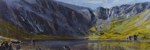 ALED PRICHARD JONES pastel - Cwm Idwal, signed with initials and signed in full verso and with