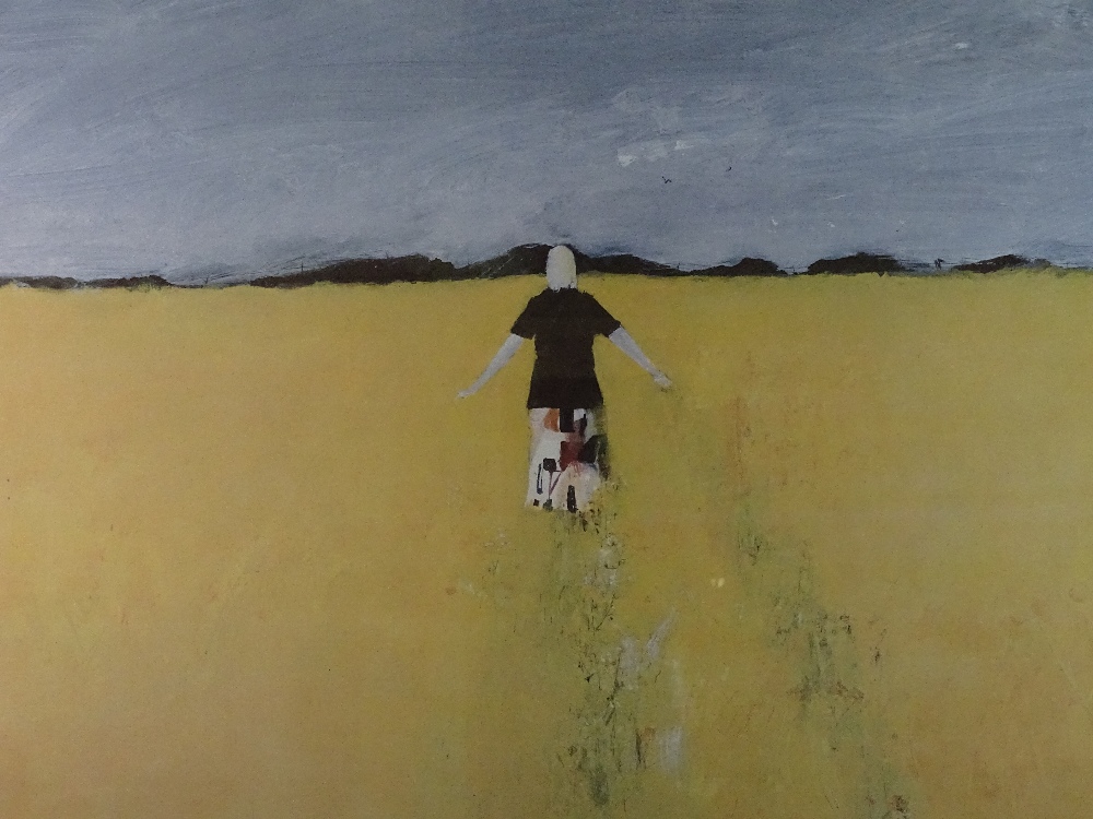 JOHN KNAPP FISHER coloured limited edition (33/500) print - 'Girl in the Rape Field', signed in